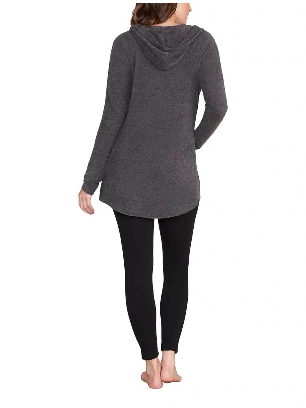 Barefoot Dreams CozyChic Hooded Cardi Sweater with Pockets